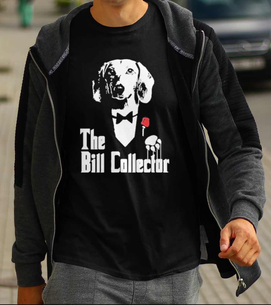 The Bill Collector Dog In Black Tie With Rose And Puppet Strings T-Shirt