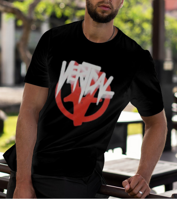 Verticalgoods Kaos Vertical Symbol In Red And White T-Shirt