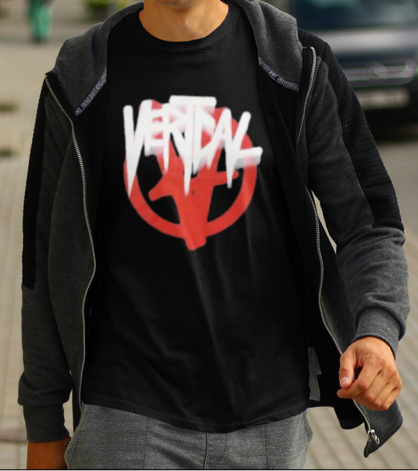 Verticalgoods Kaos Vertical Symbol In Red And White T-Shirt