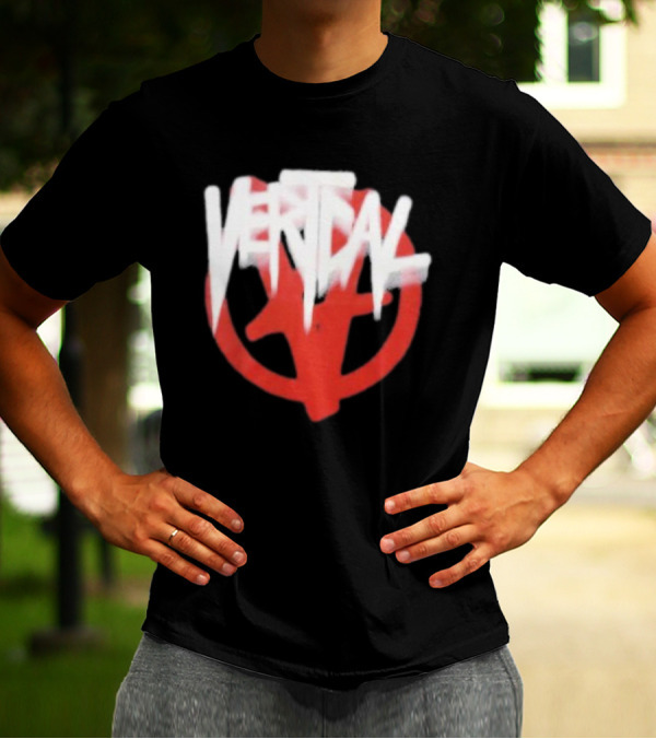 Verticalgoods Kaos Vertical Symbol In Red And White T-Shirt