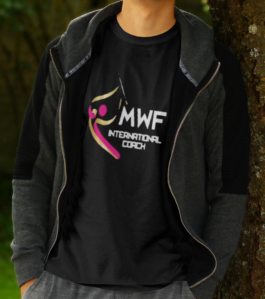 MWF International Coach Logo With Colorful Athletic Figure T-Shirt
