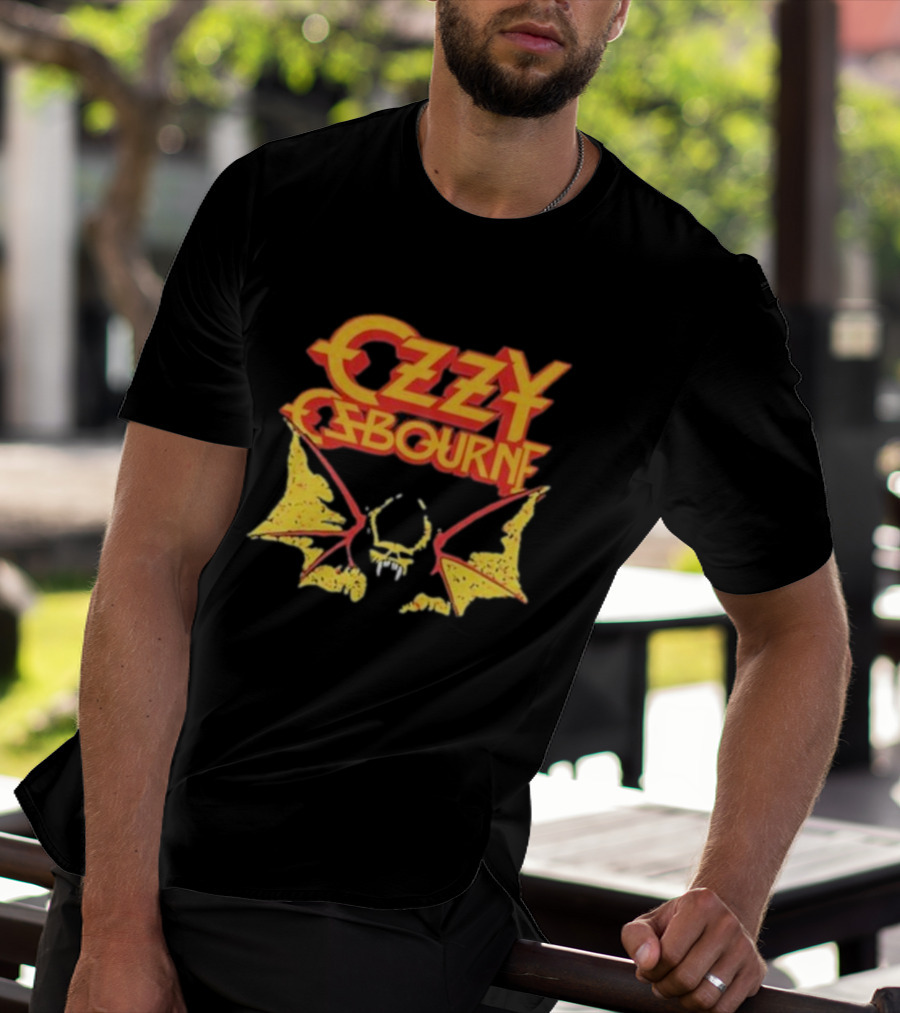 Ozzy Osbourne Bat Logo With Yellow T-Shirt