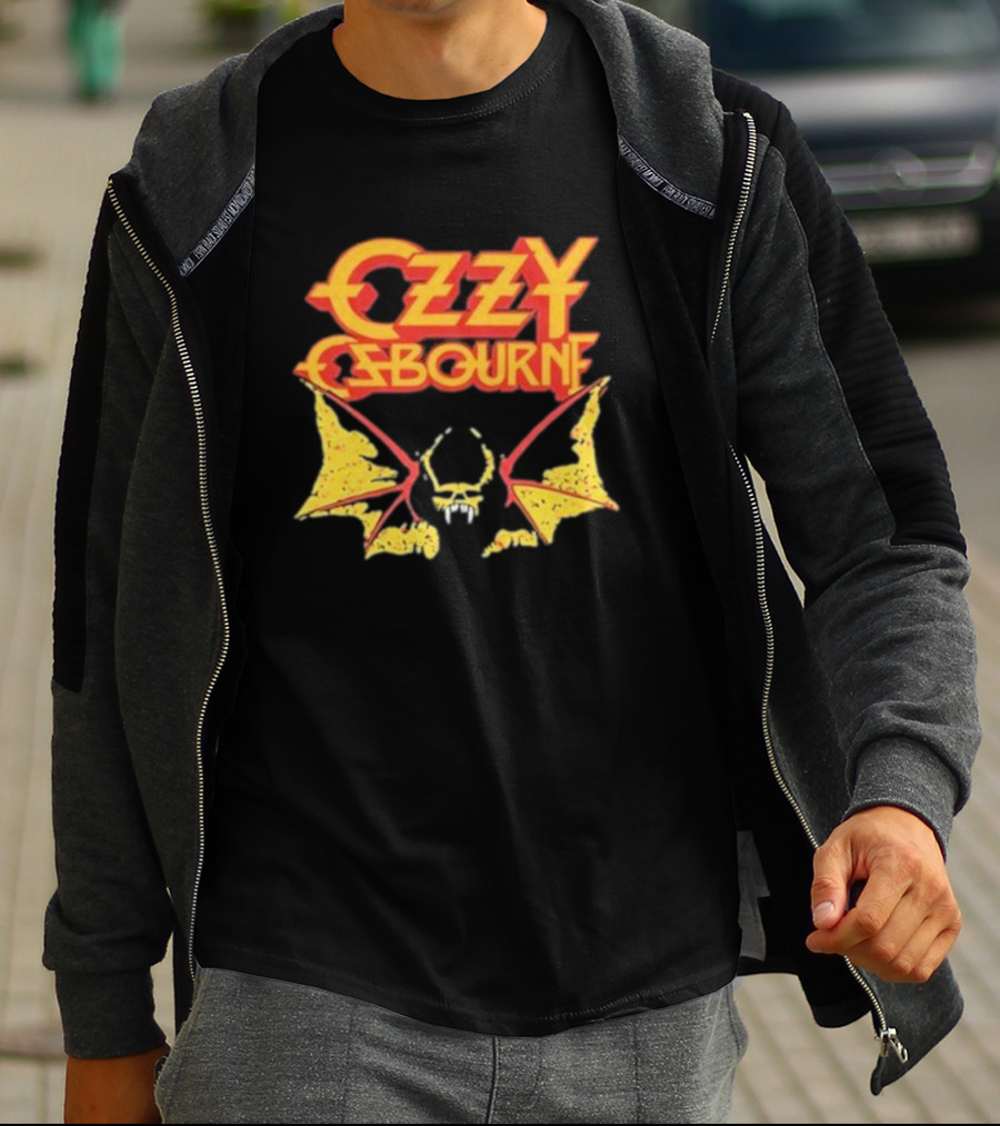 Ozzy Osbourne Bat Logo With Yellow T-Shirt