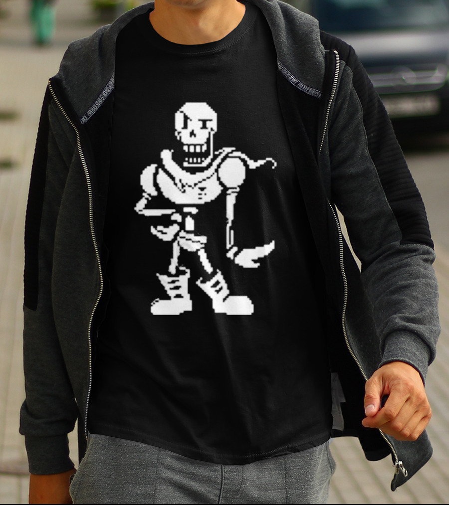Undertale Papyrus Skeleton Warrior Pixel Art Battle Sprite T-Shirt