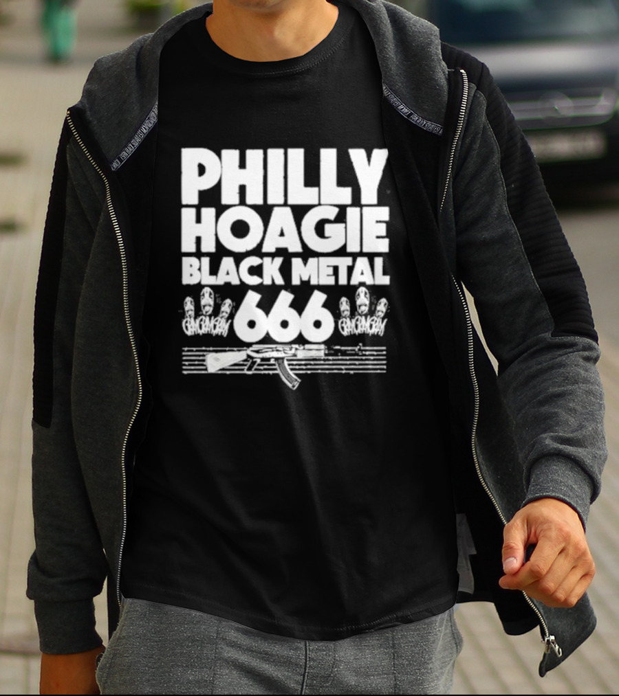 PHILLY HOAGIE BLACK METAL 666 GAN GAN GAN AK-47 T-Shirt