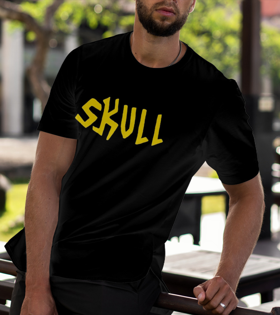 Beavis And Butthead Skull Text Yellow T-Shirt