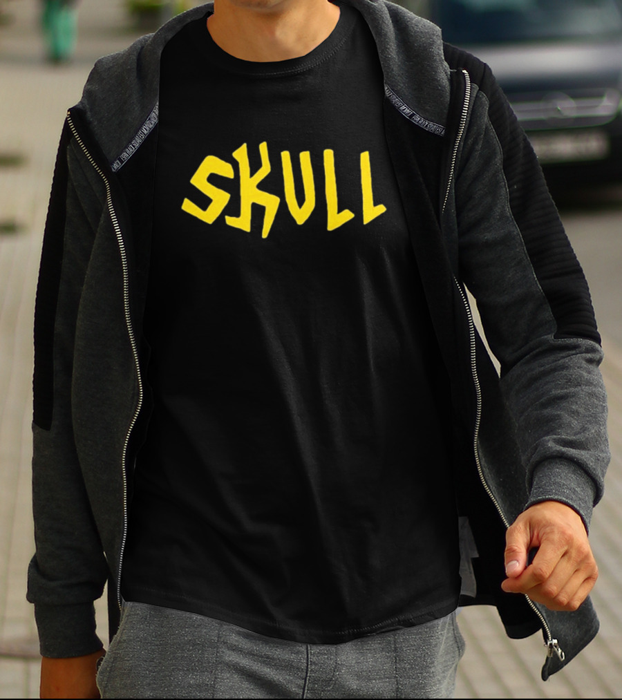 Beavis And Butthead Skull Text Yellow T-Shirt