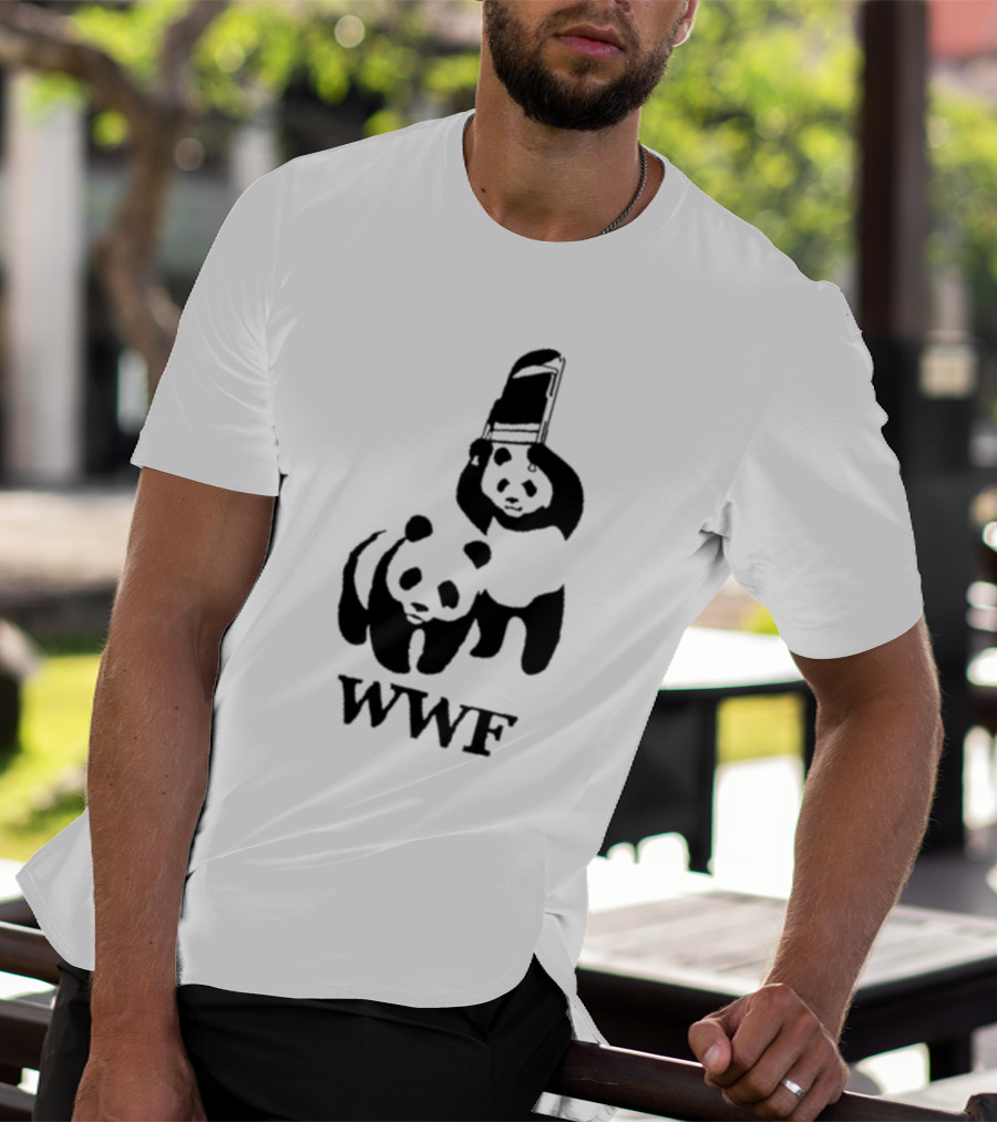 WWF Panda Fight Chair Wrestling T-Shirt
