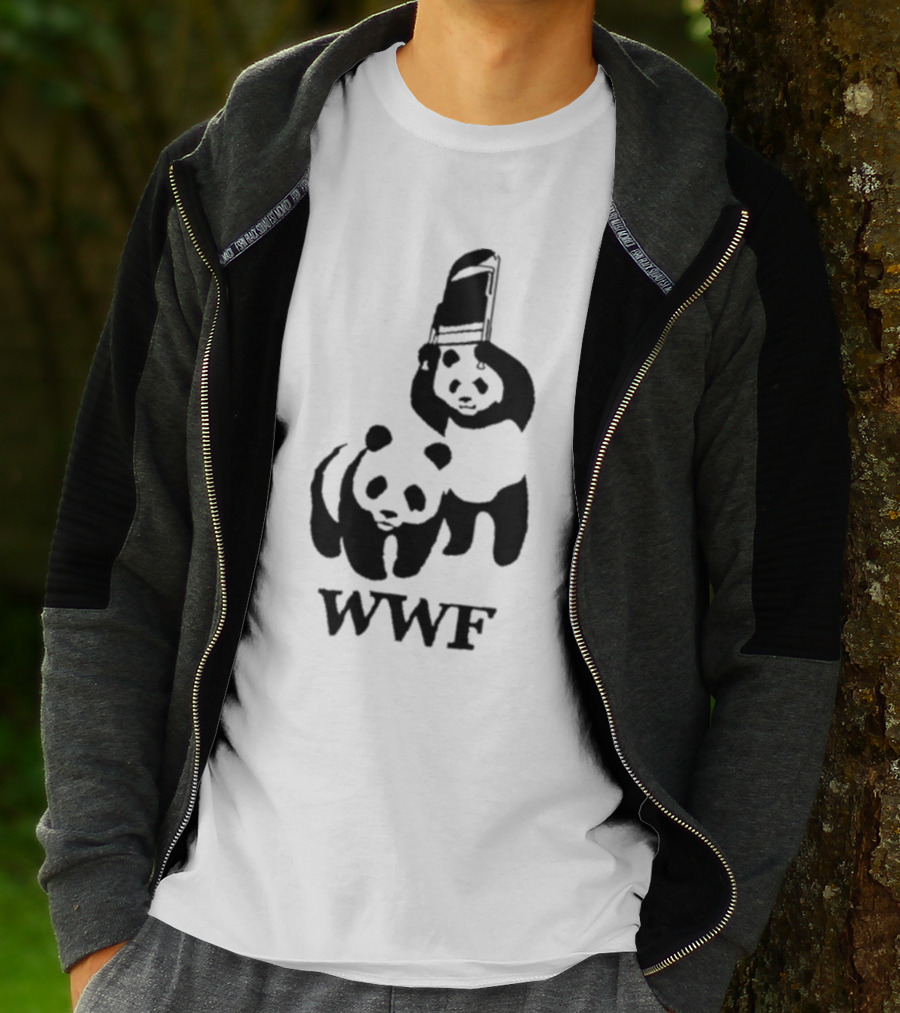 WWF Panda Fight Chair Wrestling T-Shirt