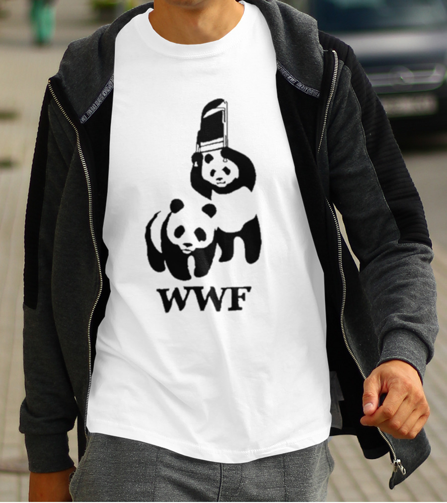 WWF Panda Fight Chair Wrestling T-Shirt