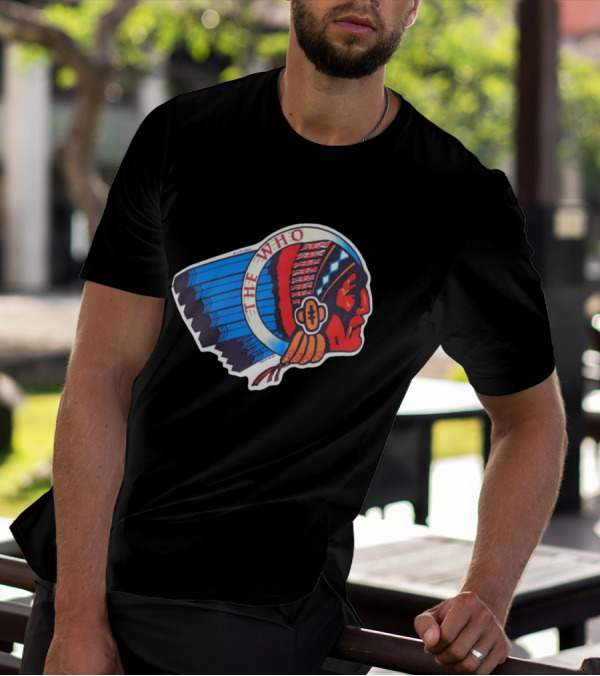 Rare The Who 1976 Vintage Logo Native American Headdress T-Shirt
