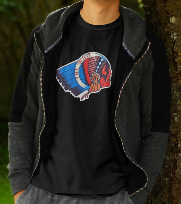 Rare The Who 1976 Vintage Logo Native American Headdress T-Shirt