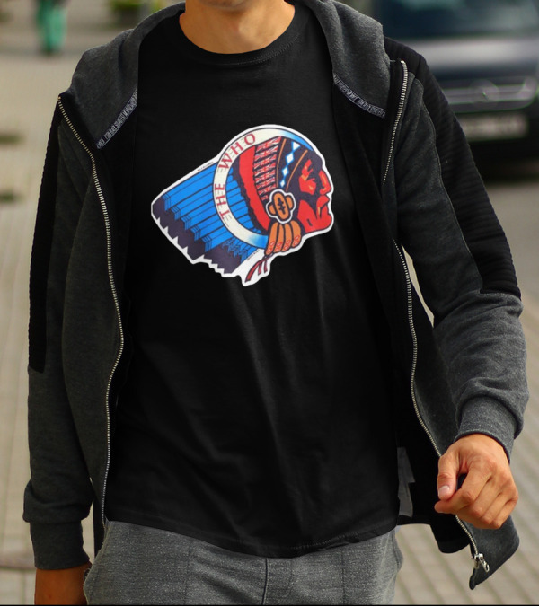 Rare The Who 1976 Vintage Logo Native American Headdress T-Shirt