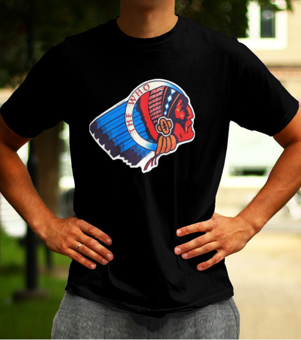 Rare The Who 1976 Vintage Logo Native American Headdress T-Shirt