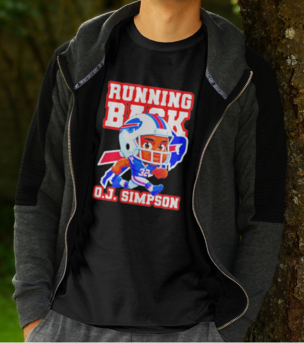 Running Back O.J. Simpson Cartoon Buffalo Bills Football Player T-Shirt