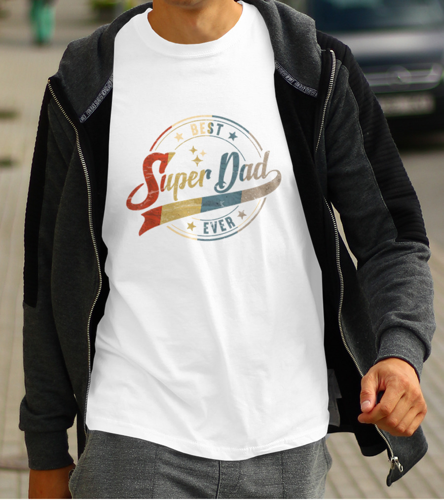 Best Super Dad Ever Retro Father's Day Daddy T-Shirt