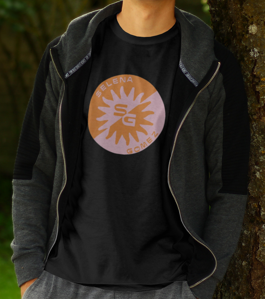 Selena Gomez SG Sunset Logo Circle Orange Pink T-Shirt