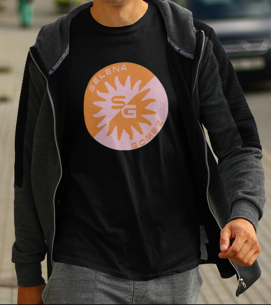Selena Gomez SG Sunset Logo Circle Orange Pink T-Shirt