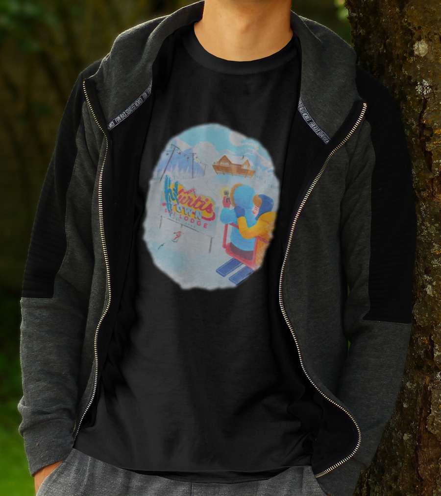 Kurtis Conner Merch Town Ski Lodge Scenic Winter T-Shirt