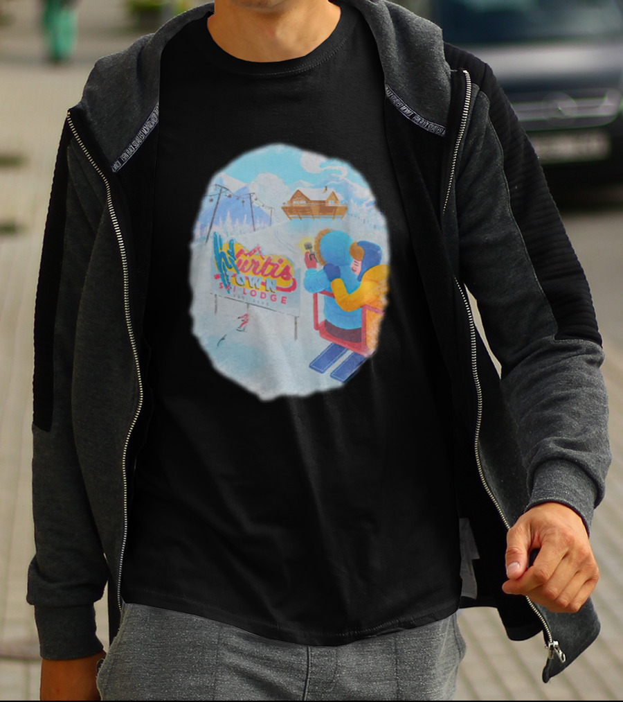 Kurtis Conner Merch Town Ski Lodge Scenic Winter T-Shirt