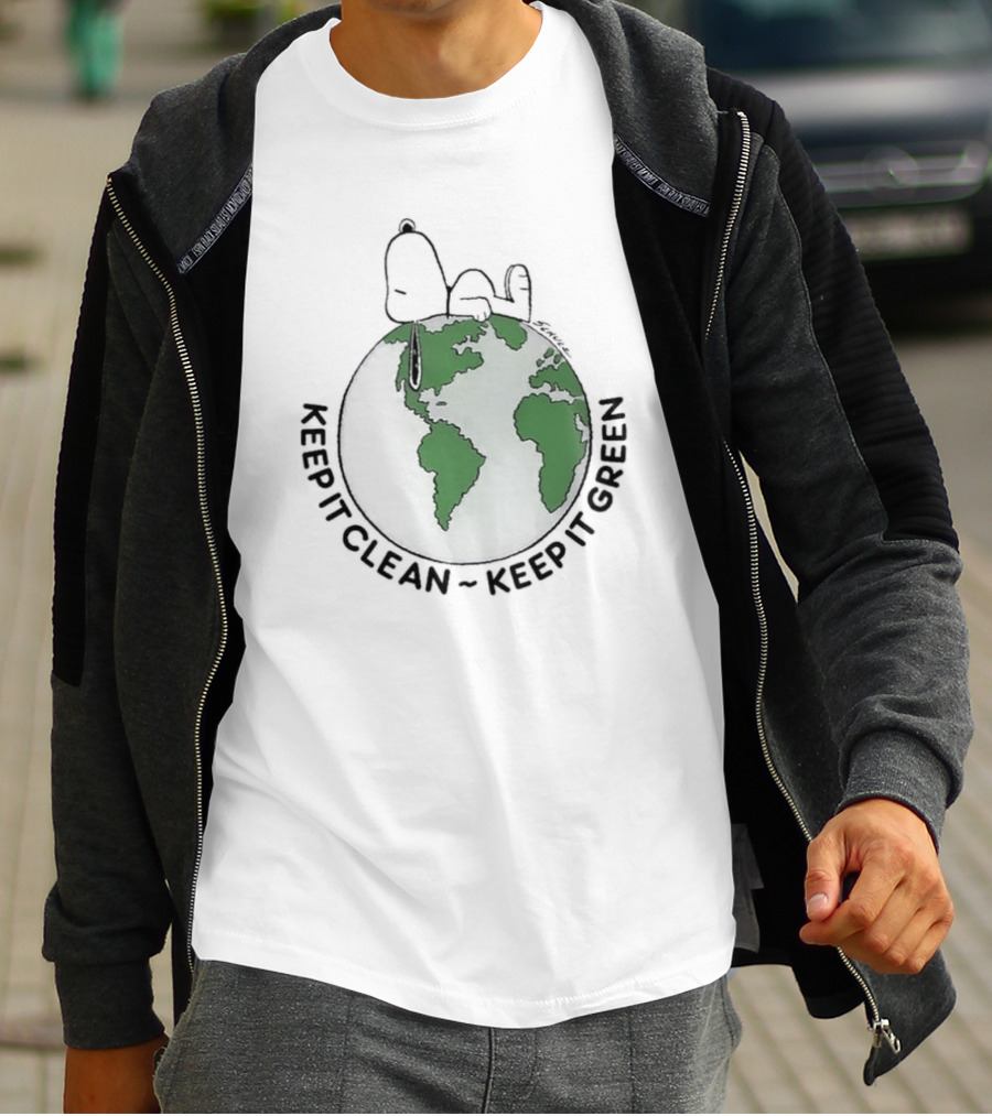 Keep It Clean Keep It Green Snoopy Earth Day T-Shirt
