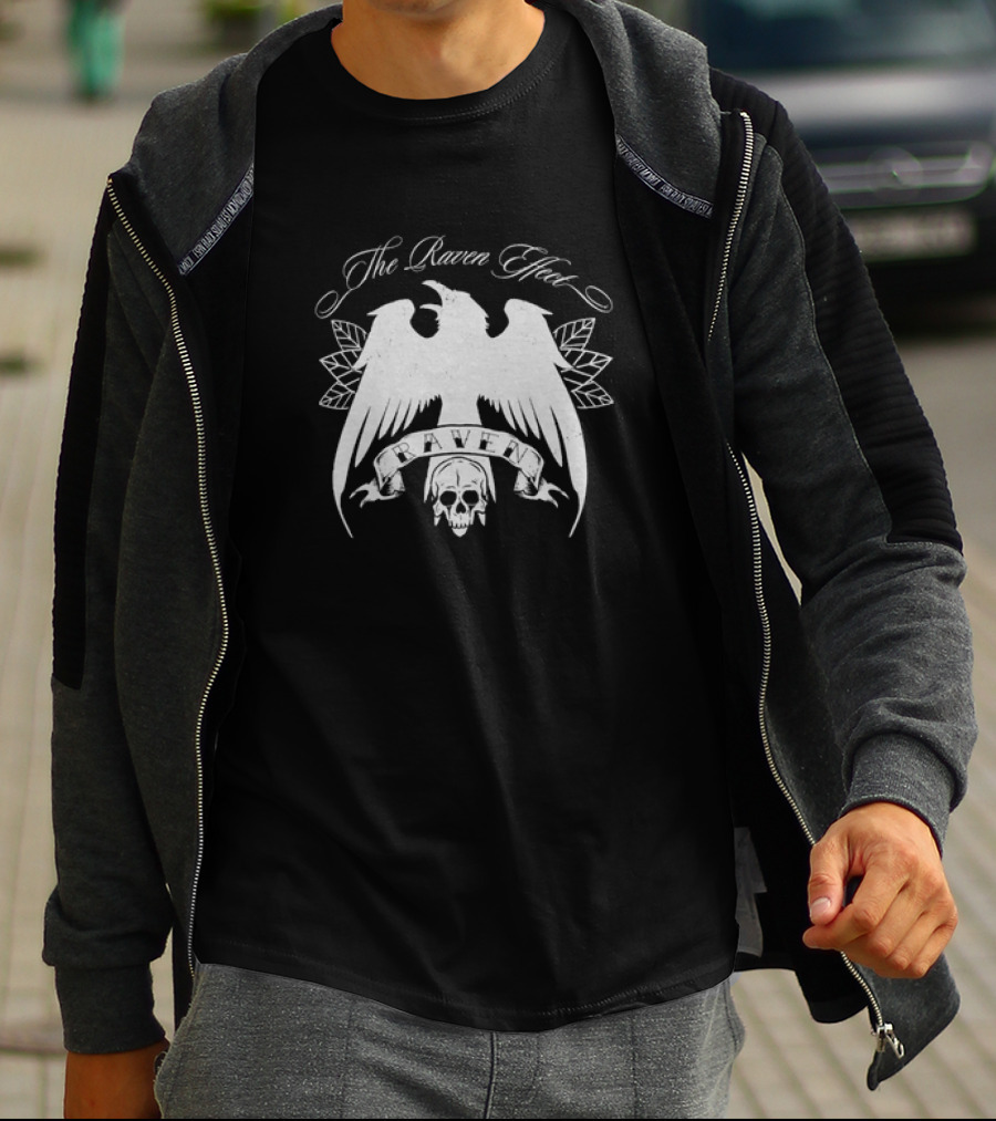 The Raven Effect Skull And Wings Emblem Raven T-Shirt