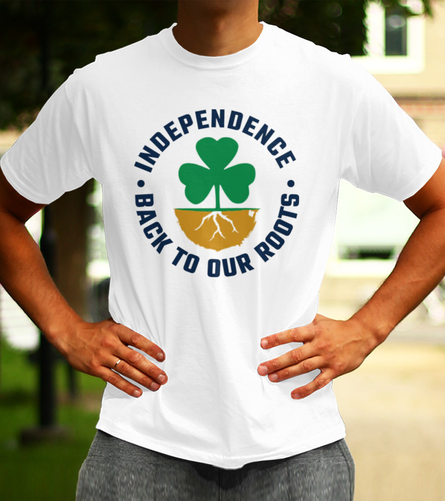 Independence Shamrock Emblem Back To Our Roots T-Shirt