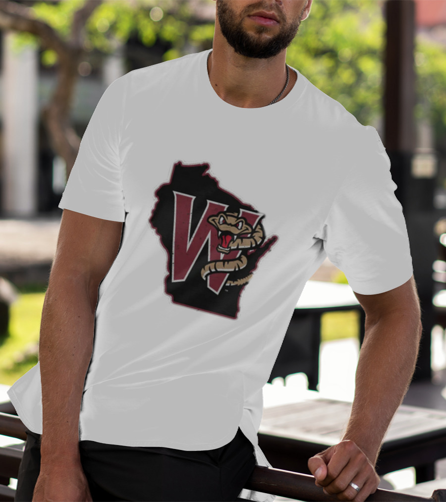 Black Timber Rattlers Wisconsin W Snake T-Shirt