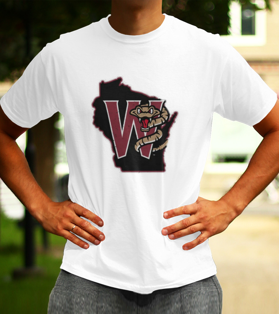 Black Timber Rattlers Wisconsin W Snake T-Shirt