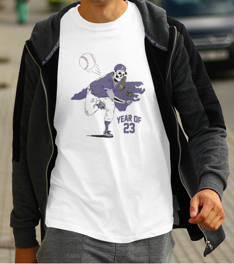 Year Of 23 Skeleton Pitcher North Carolina T-Shirt
