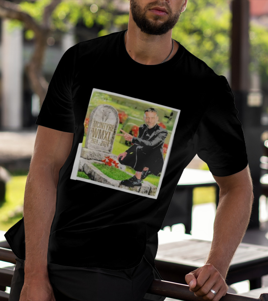 CM Punk Pointing At McIntyre WMXL Tombstone T-Shirt