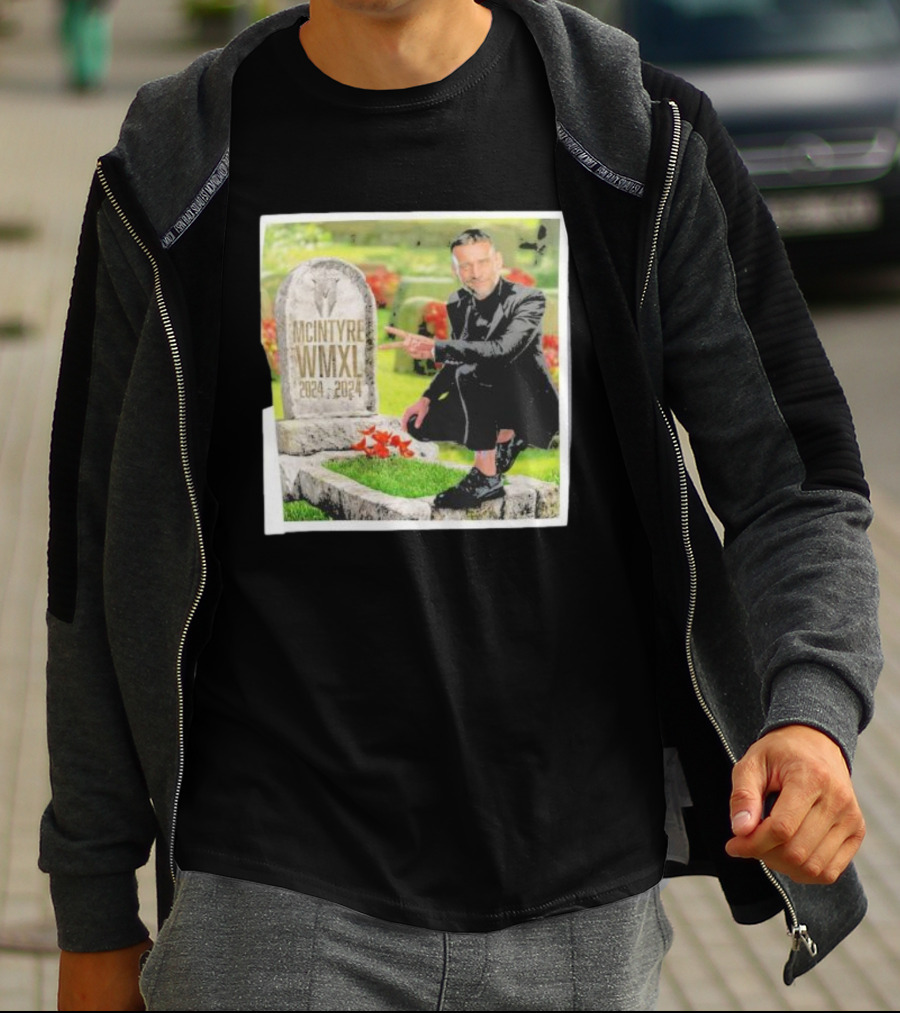 CM Punk Pointing At McIntyre WMXL Tombstone T-Shirt