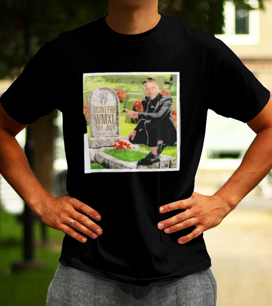 CM Punk Pointing At McIntyre WMXL Tombstone T-Shirt