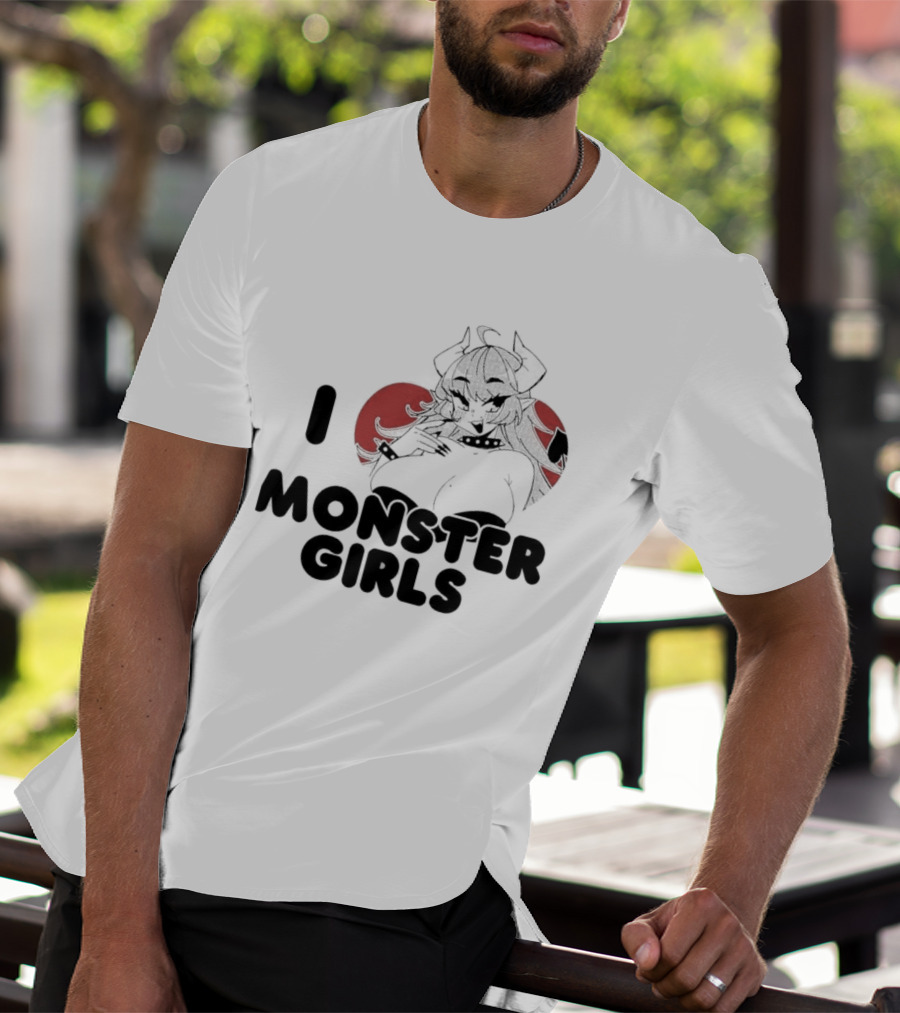 I Love Monster Girls Anime Aesthetic Horned Character T-Shirt