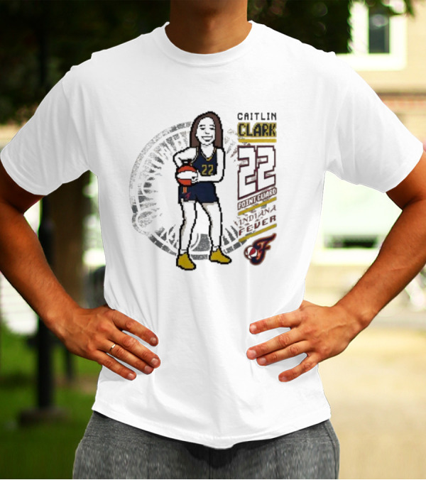 Caitlin Clark Indiana Fever 8-bit Player 22 Point Guard Youth Stadium Essentials T-Shirt