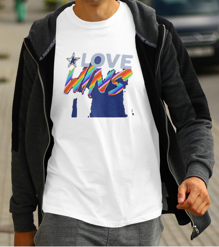 Dallas Cowboys Pride Love Wins Rainbow Star T-Shirt