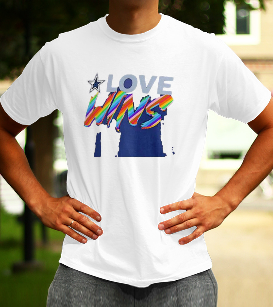 Dallas Cowboys Pride Love Wins Rainbow Star T-Shirt