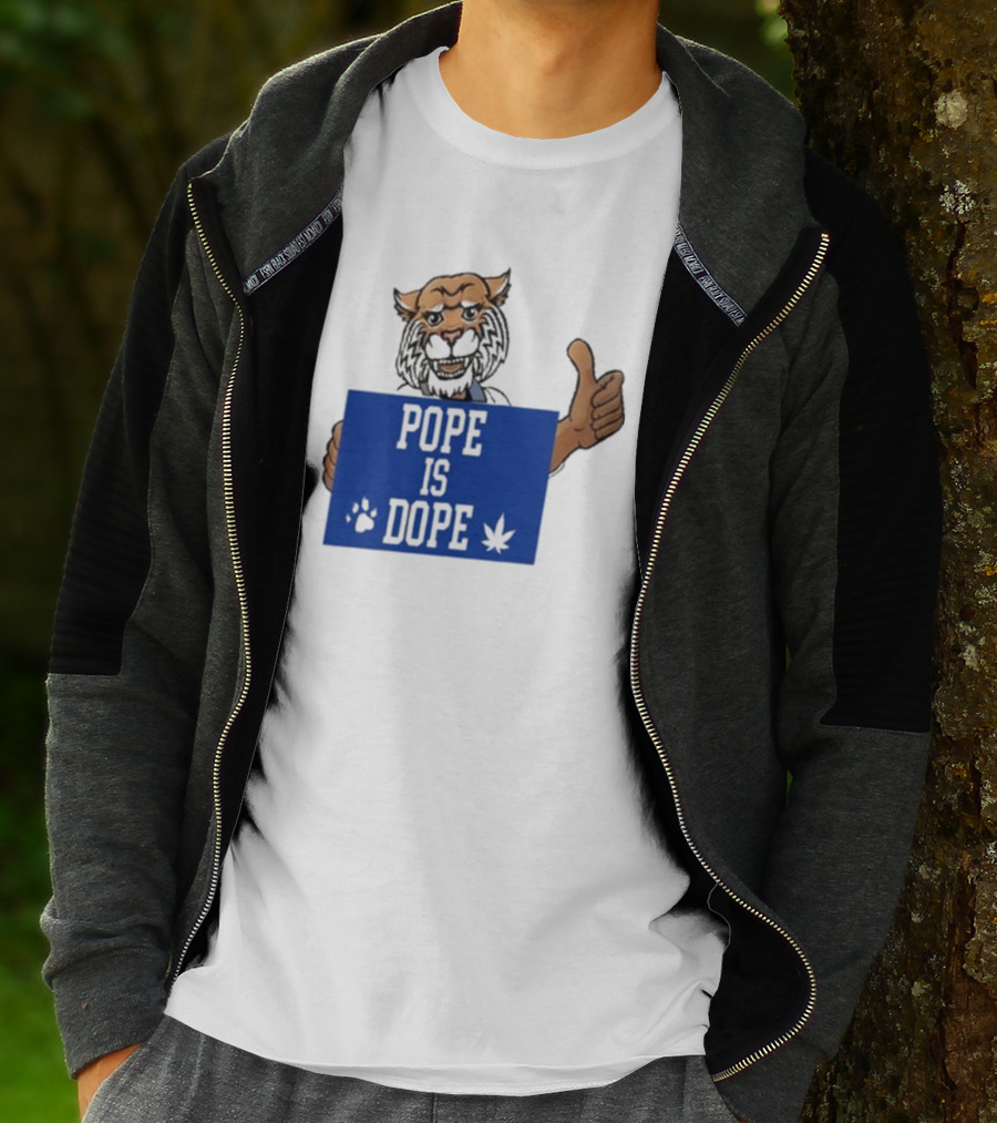 Pope Is Dope Kentucky Wildcat Thumbs Up Paw Leaf T-Shirt