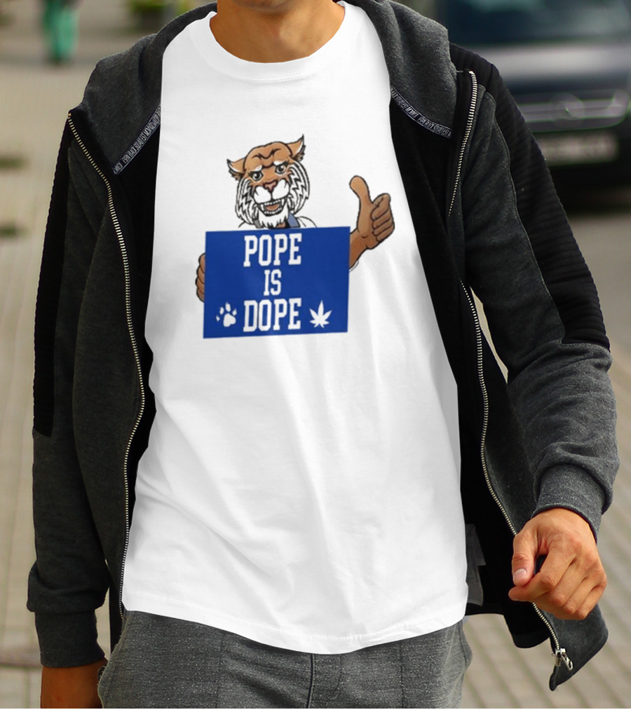 Pope Is Dope Kentucky Wildcat Thumbs Up Paw Leaf T-Shirt
