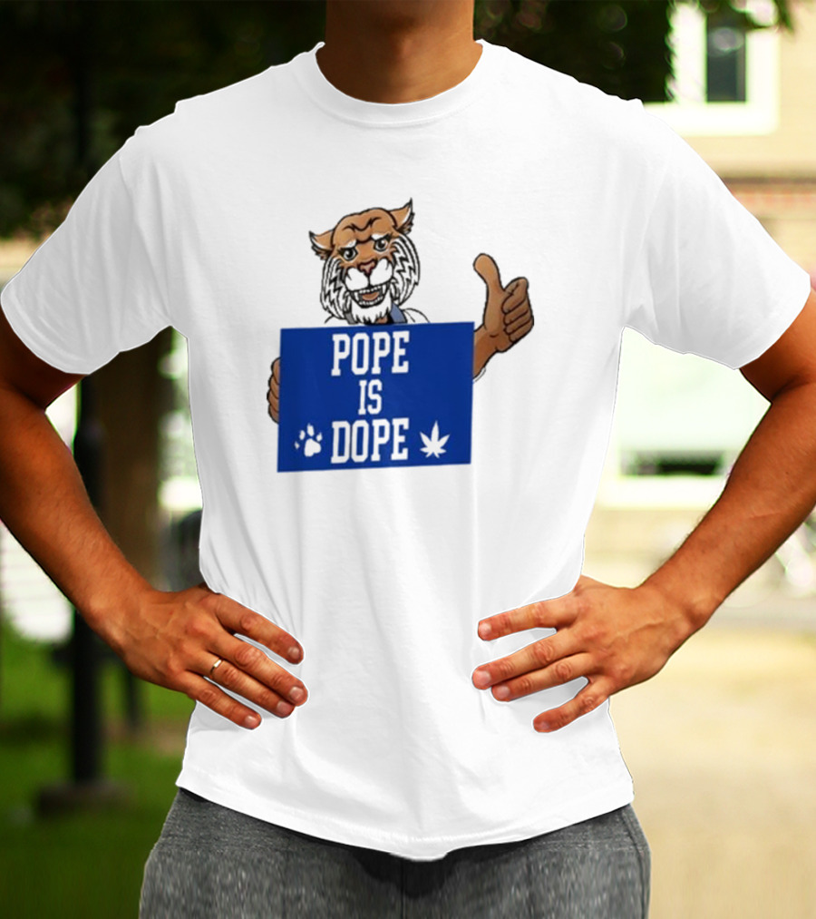 Pope Is Dope Kentucky Wildcat Thumbs Up Paw Leaf T-Shirt
