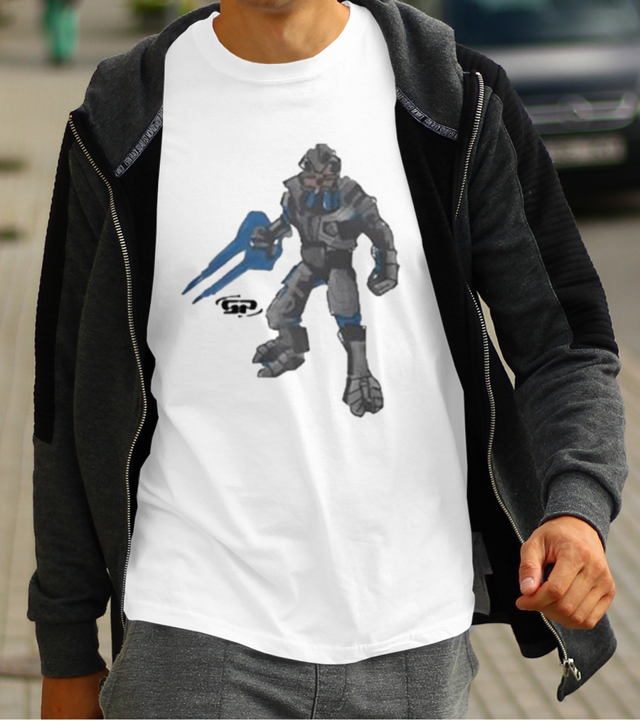 Halo 2 Arbiter Re-Release Collaboration Character With Energy Sword T-Shirt