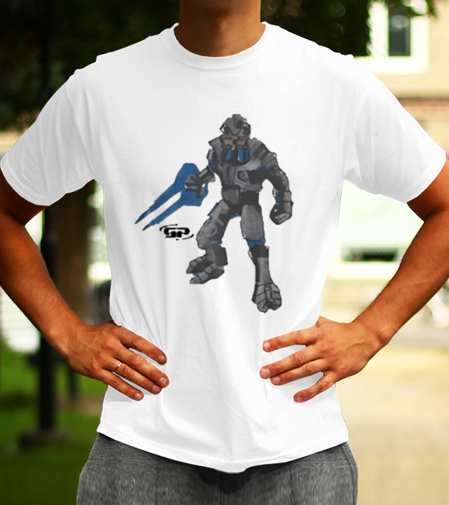 Halo 2 Arbiter Re-Release Collaboration Character With Energy Sword T-Shirt