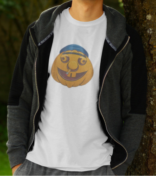 SML Pumpkin With Blue Hat And Pencil T-Shirt