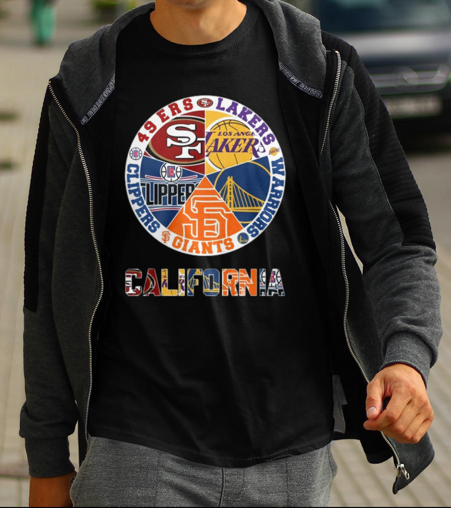 49ers Lakers Clippers Warriors Giants California T-Shirt