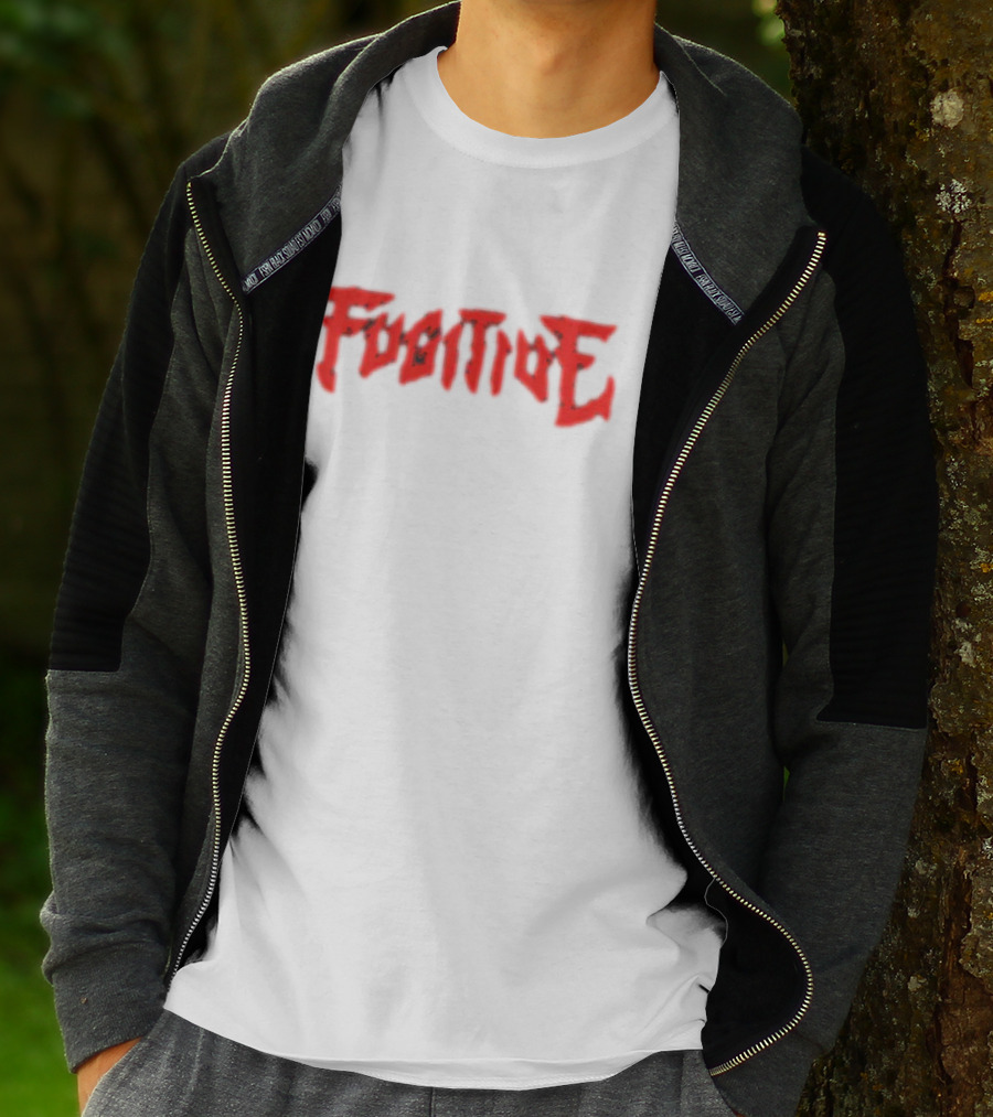 Fugitive Red Gothic Text T-Shirt