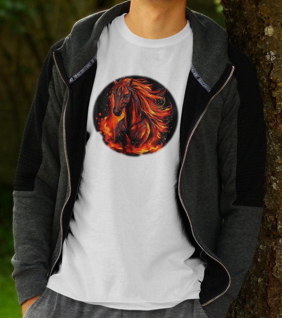 Funny Flaming Horse For Burning Flames Lovers T-Shirt