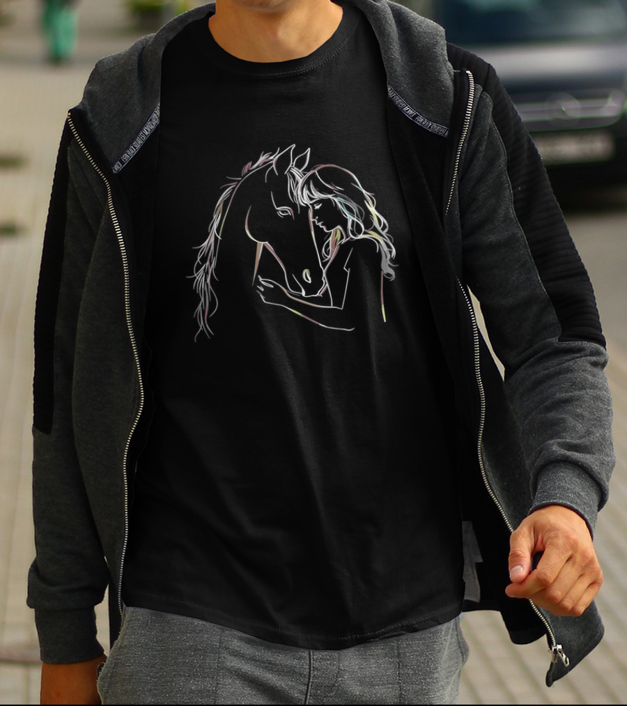 Horse Lover Equestrian Embrace Horseback Riding T-Shirt