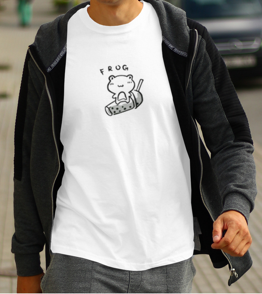 Frog Alles Ava Merch Cute Bubble Tea Cartoon T-Shirt
