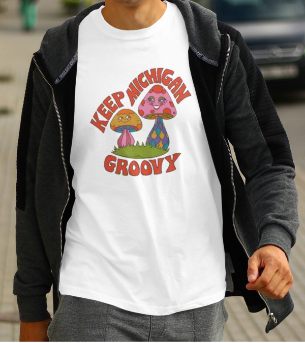 Keep Michigan Groovy With Colorful Psychedelic Mushrooms T-Shirt