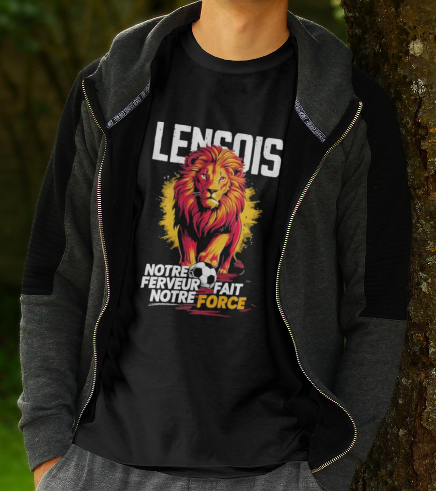 Lensois Notre Ferveur Fait Notre Force Lion And Soccer Ball Iconic T-Shirt